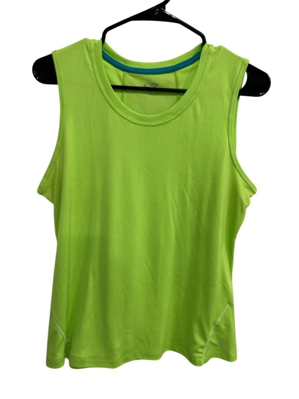 C9 Champion Womens Neon Green Active Sleeveless Tank Top Sz L Cybercore Techwear